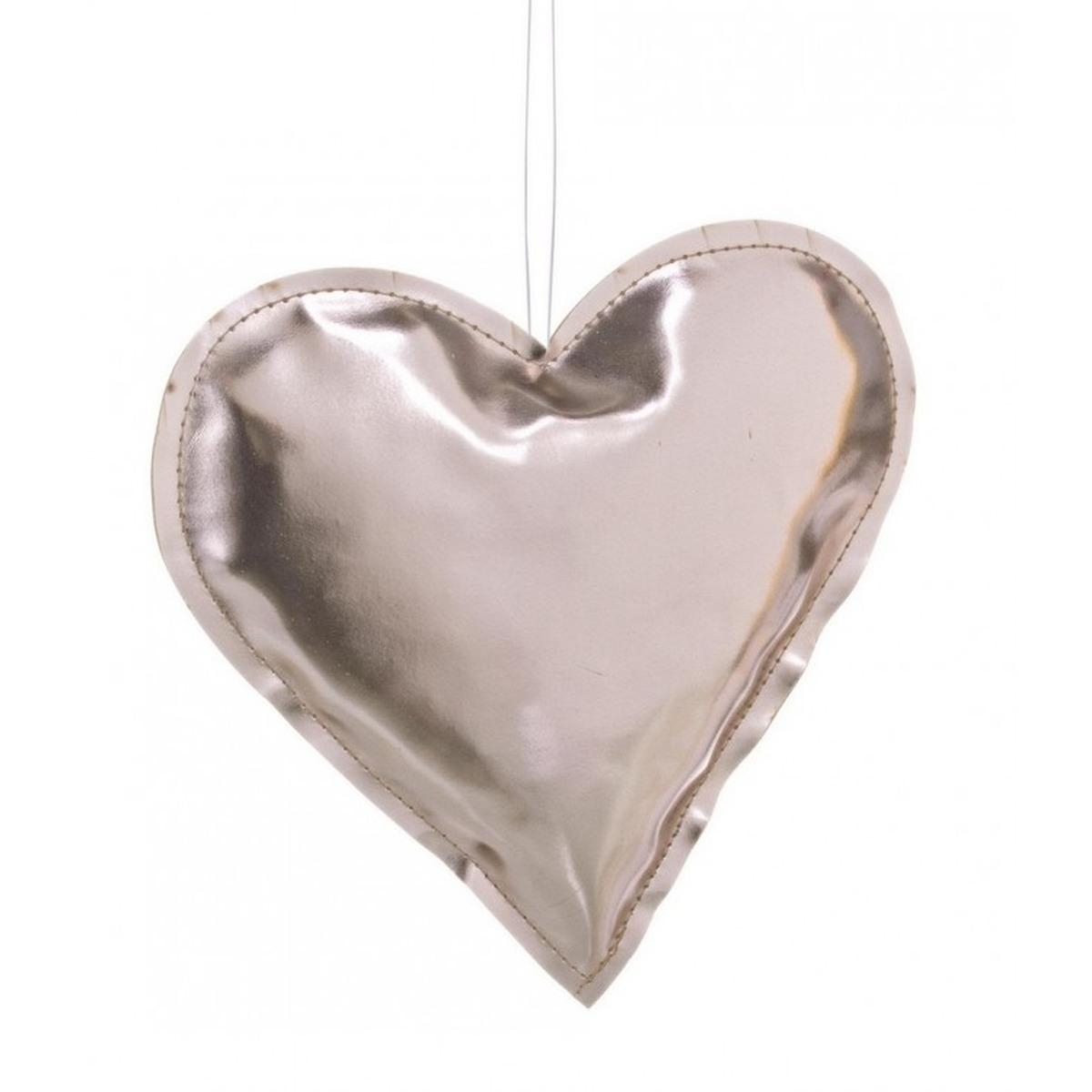 Cuore Ecopelle Oro cm.Ø15x3 |Bizzotto