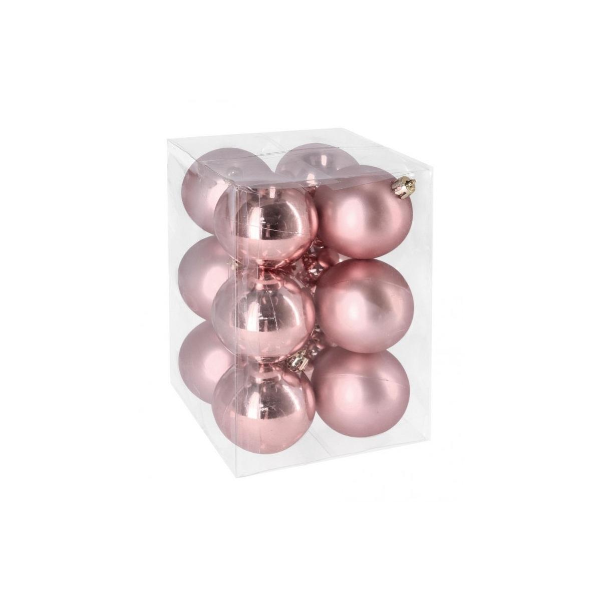 Pallina Natale cm.Ø6 Rosa Antico Set pz.12 |Bizzotto