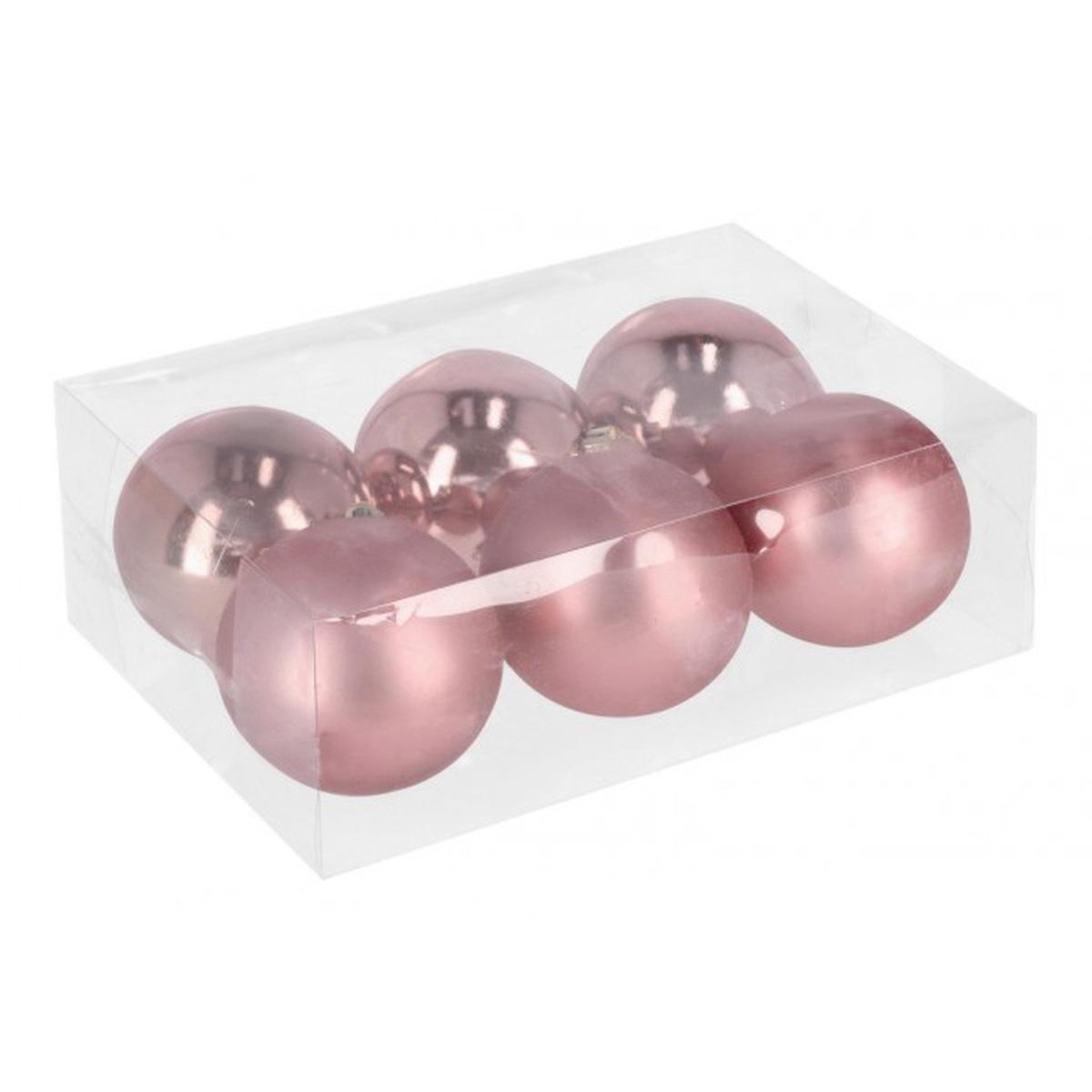 Pallina Natale cm.Ø8 Rosa Antico Set pz.6 |Bizzotto