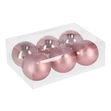 Pallina Natale cm.Ø8 Rosa Antico Set pz.6 |Bizzotto