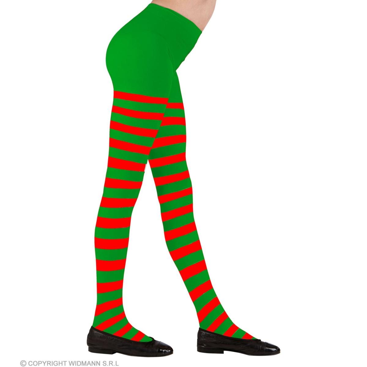 Collant Righe Elfo Verde E Rosso |Widmann