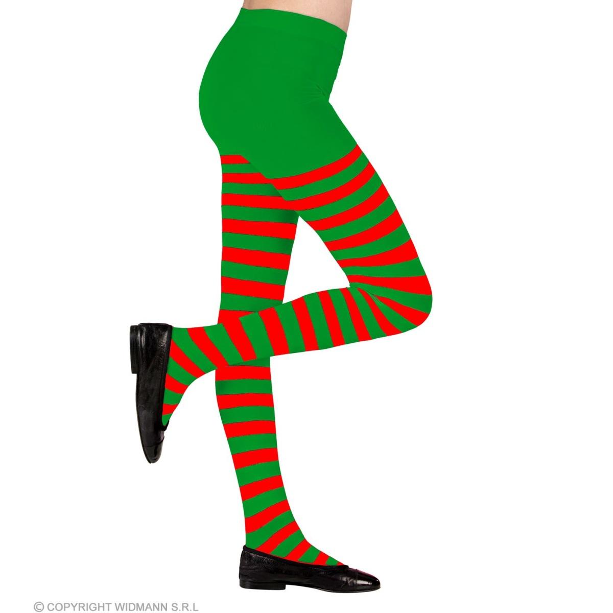Collant Righe Elfo Verde E Rosso |Widmann
