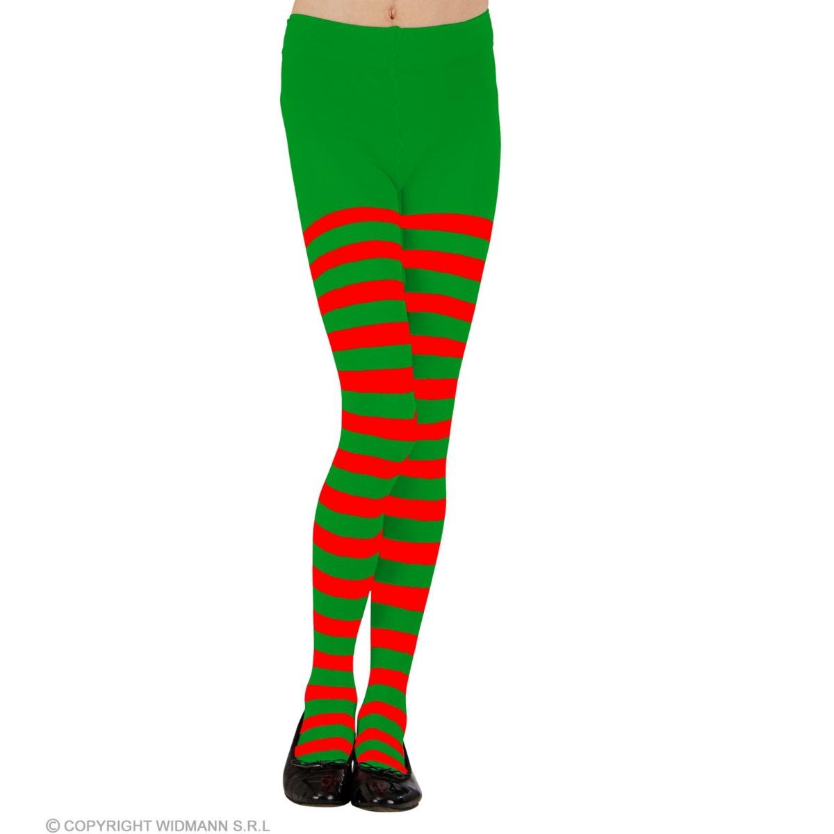 Collant Righe Elfo Verde E Rosso |Widmann