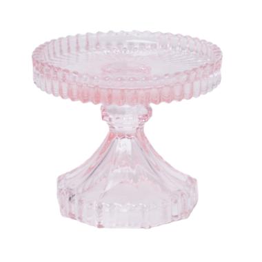 Portacandela 1 Posto Vetro Kristal Rosa cm.Ø10 |Silani