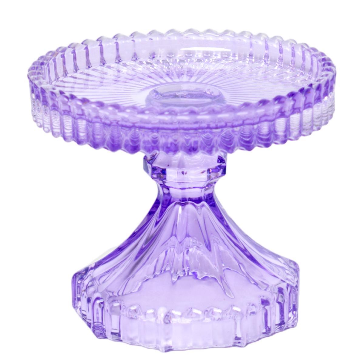 Portacandela 1 Posto Vetro Kristal Viola cm.Ø10 |Silani