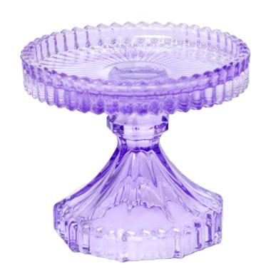 Portacandela 1 Posto Vetro Kristal Viola cm.Ø10 |Silani