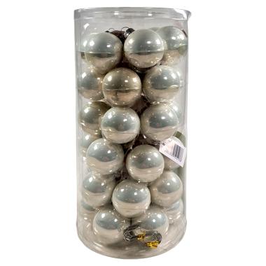 Pallina Natale Vetro cm.Ø4 Bianco Perla Set pz.36 |Silani