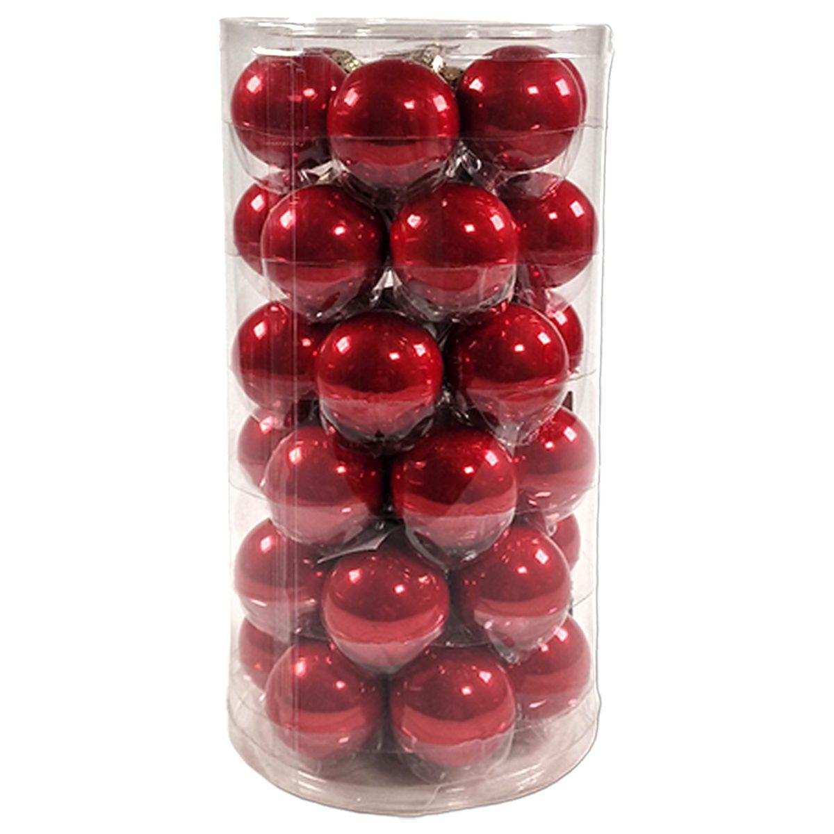 Pallina Natale Vetro cm.Ø4 Rosso Porpora Set pz.36 |Silani