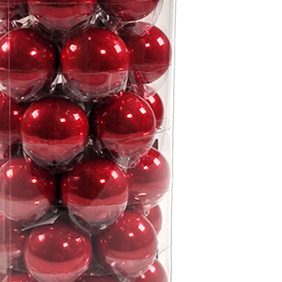 Pallina Natale Vetro cm.Ø4 Rosso Porpora Set pz.36 |Silani