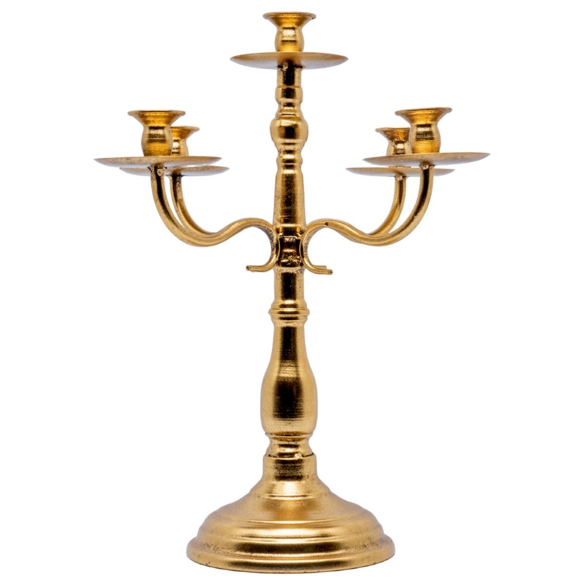 Candelabro 5P Metallo Oro Retrò h45 |Silani