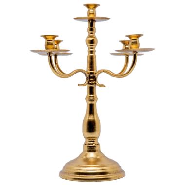 Candelabro 5P Metallo Oro Retrò h45 |Silani