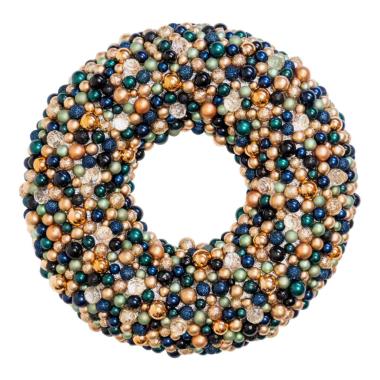 Ghirlanda cm.Ø50 Perle Mini Ball Verde/Oro |Silani