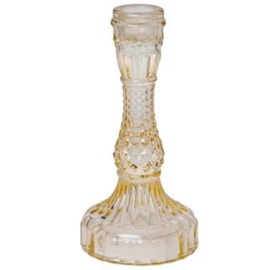 Portacandela 1 PostoVetro Kristal Ambra cm.Ø9x16 |Silani