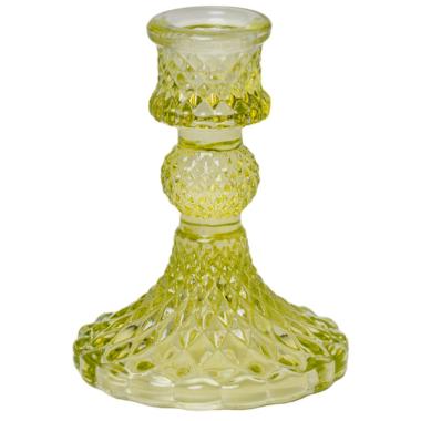Portacandela 1 Posto Vetro Kristal Verde cm.Ø8x10 |Silani