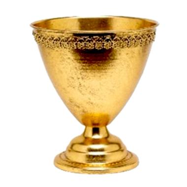 Vaso Metallo Coppa Retrò Oro cm.21x27 |Silani
