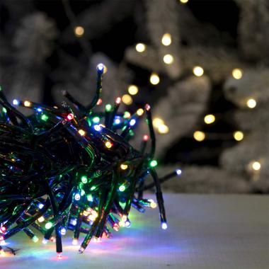 Luci Natale esterno LED 384 Cluster Multicolor Prolungabile mt.13 |Silani