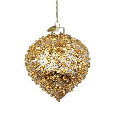 Pallina Natale Vetro cm.Ø8 Cipolla Oro Reflect |Bizzotto