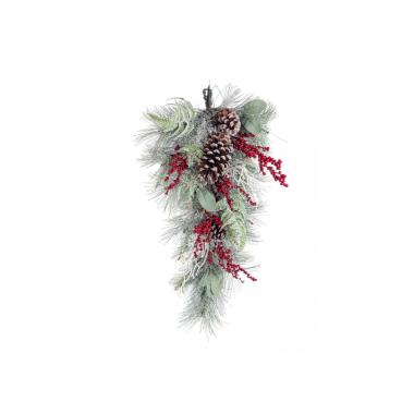 Ghirlanda cm.60 Cherryl Bacche Rosso Goccia |Bizzotto
