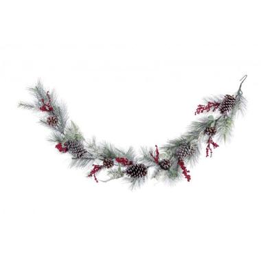 Ghirlanda Natalizia Cherryl Bacche Rosso cm.h180 |Bizzotto