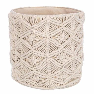 Cesto Macrame Avorio cm.Ø30x30 | Bizzotto