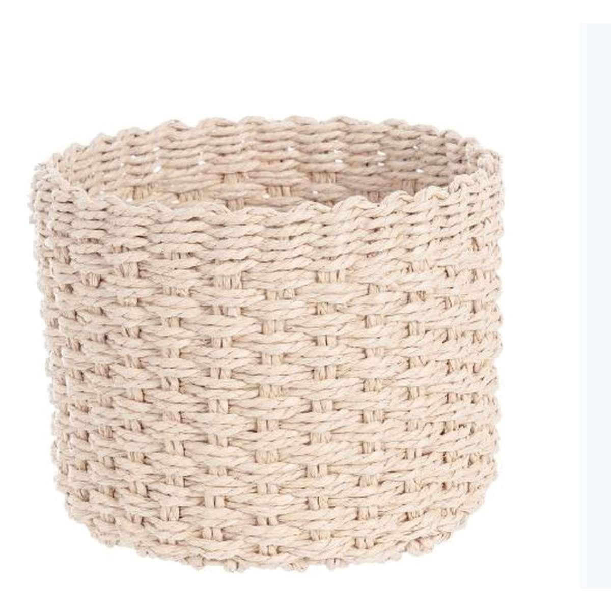 Cesto Carta Tondo Beige cm.Ø19xh14 | Bizzotto