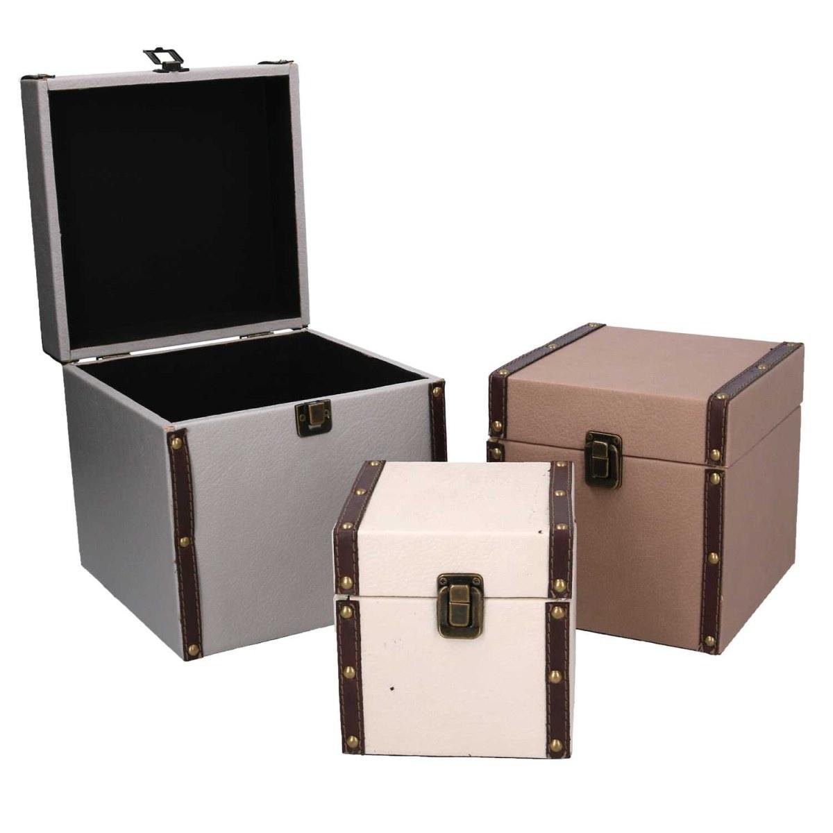 Scatola Ecopelle Beige cm.14x14xh14 |Vacchetti
