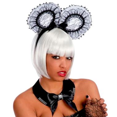 Collarino In Raso Nero Con Strass |Carnival Toys