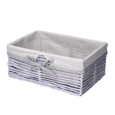 Cesto Carta Rettangolare Grigio con Fodera cm.34x23xh15 | Vacchetti