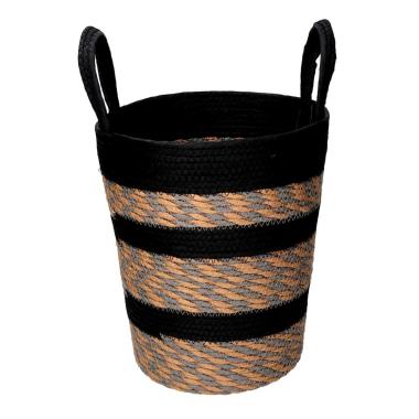 Cesto Vimini Portaoggetti Nero cm.Ø32xh36 | Vacchetti