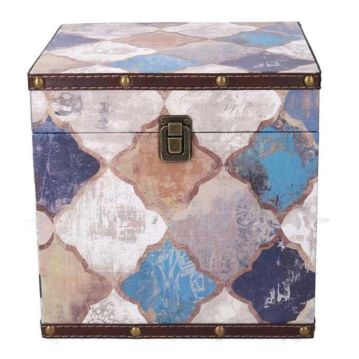 Baule Legno Quadrato Decoro Marocco cm.24xh24 | Vacchetti