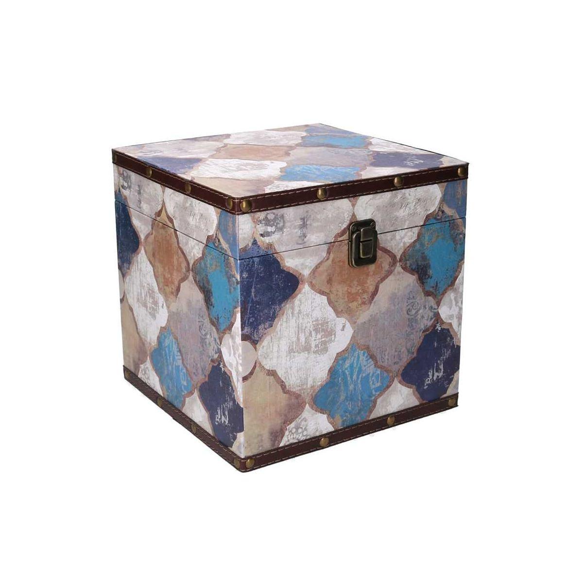 Baule Legno Quadrato Decoro Marocco cm.20xh20 | Vacchetti