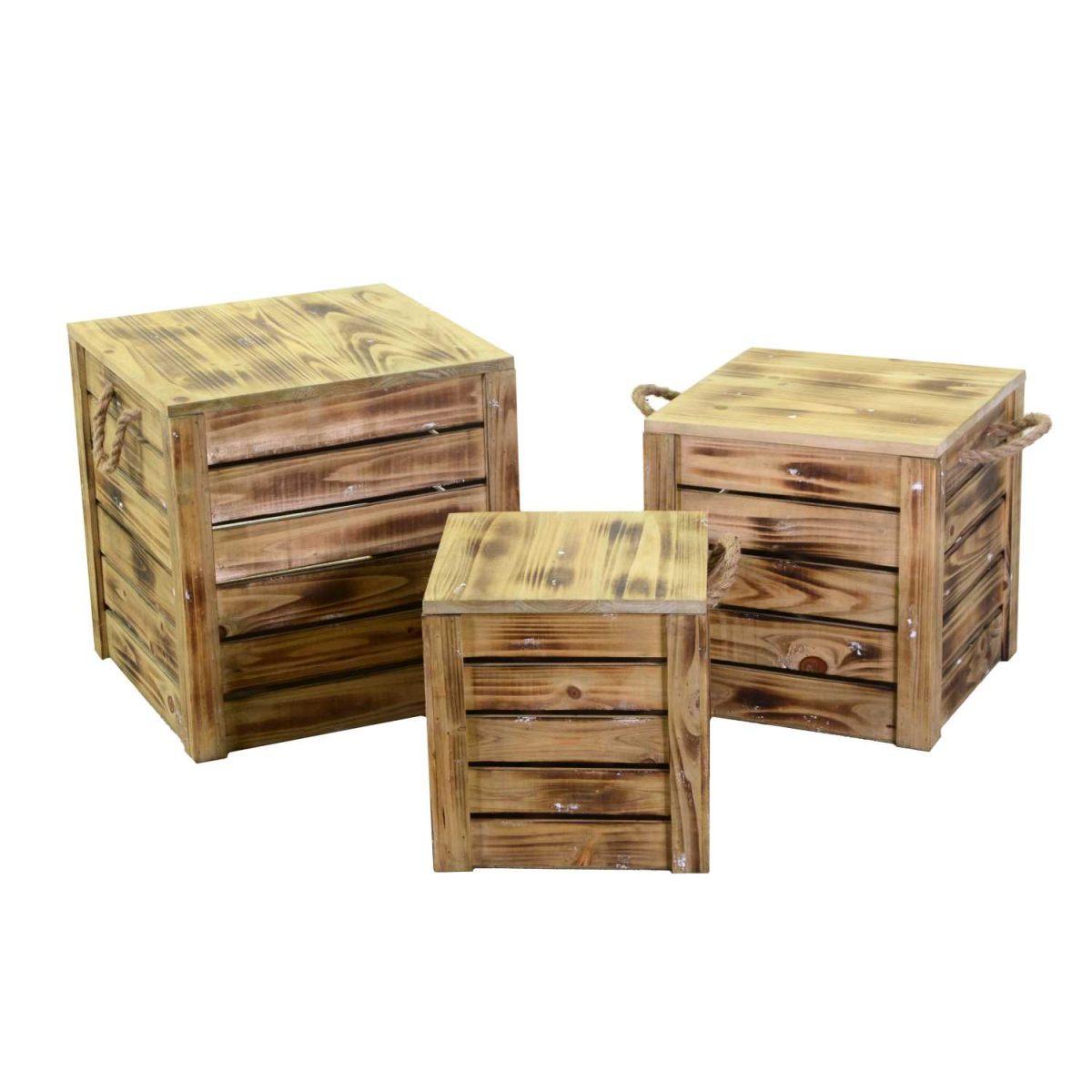 Scatola Portaoggetti Legno con Coperchio cm.29x29x30,5 | Vacchetti