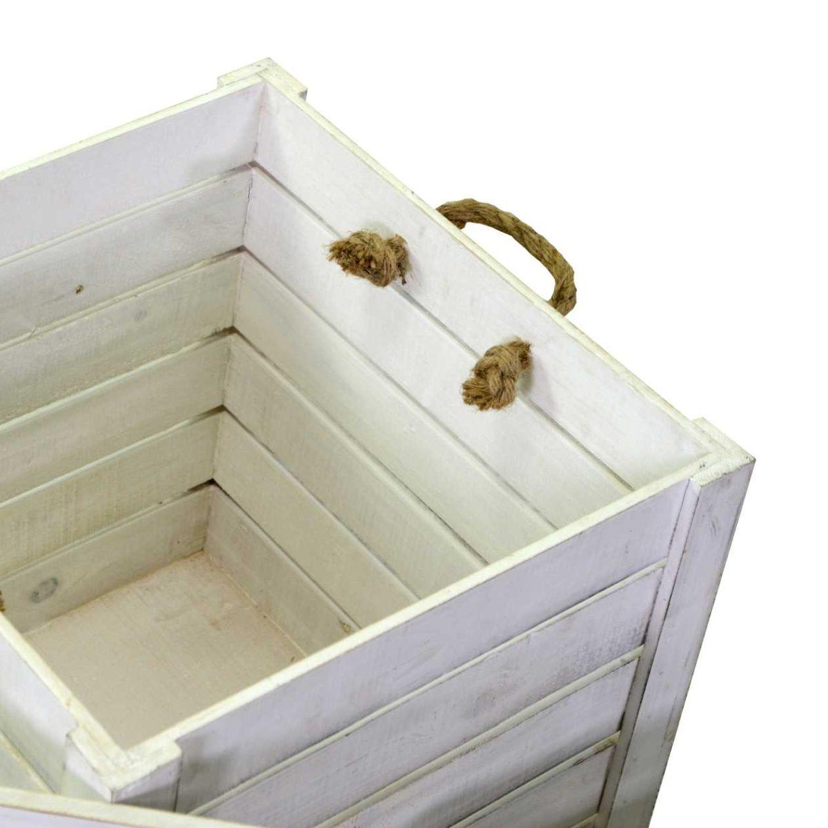 Scatola Portaoggetti Legno Bianca con Coperchio cm.29x29xh30,5 | Vacchetti