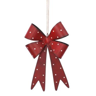 Decorazione Natalizia Fiocco Metallo Rosso cm.34x20xh5,5 |Vacchetti