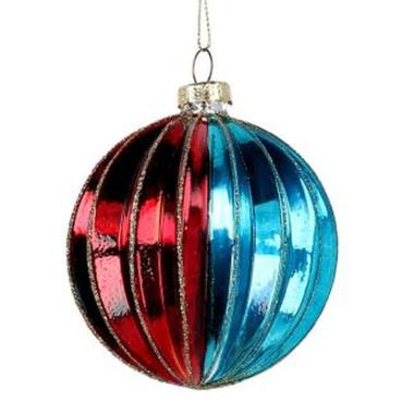 Pallina Natale Vetro cm.Ø8 Multicolor |Vacchetti
