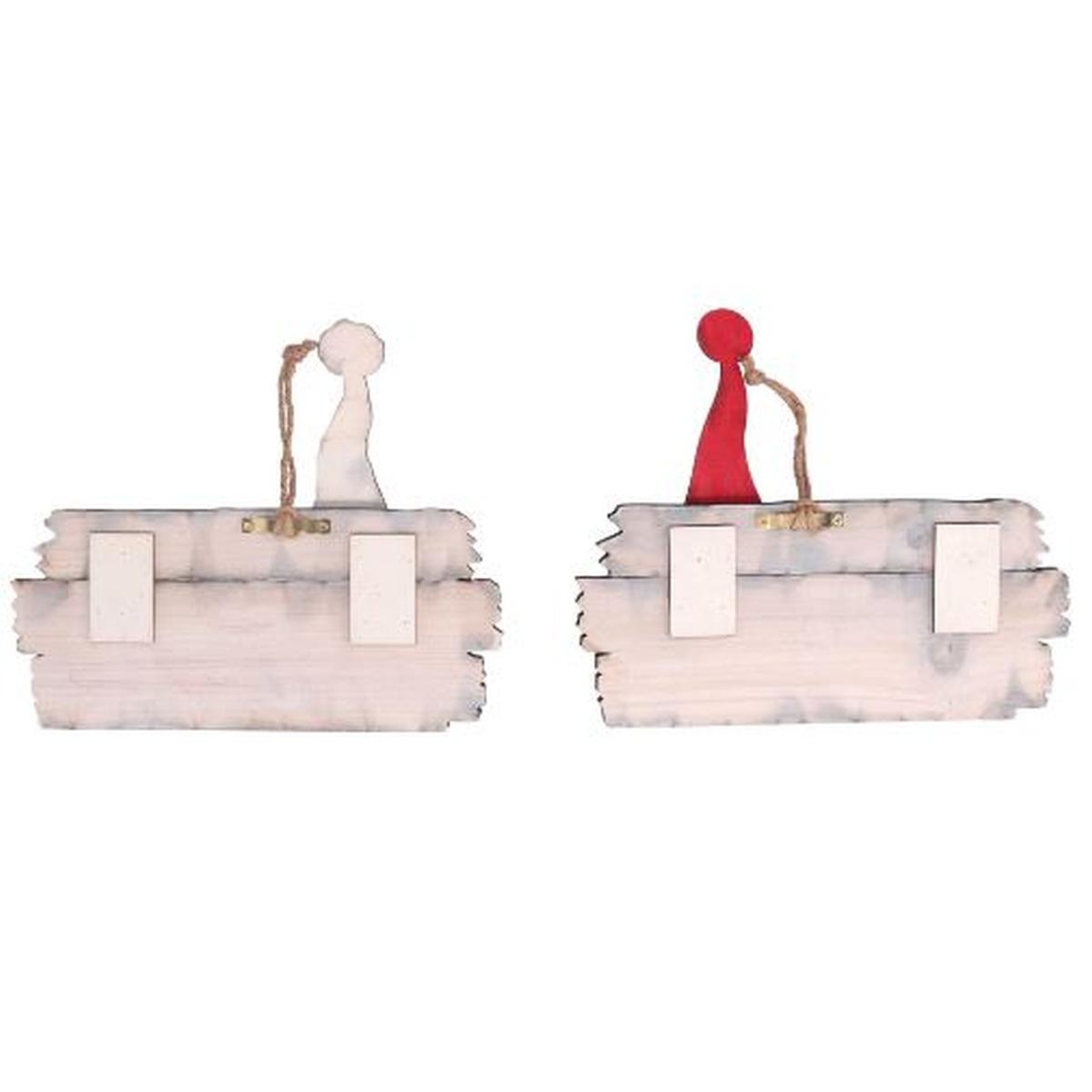 Targa Legno con Babbo Natale cm.23x19
