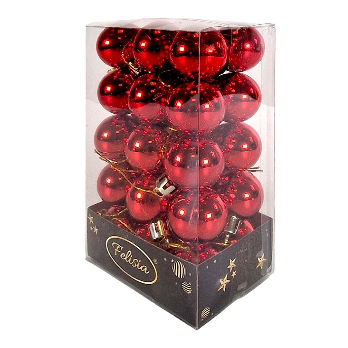 Pallina Natale cm.Ø3 Rosse Set pz.30 |Cometa Collections