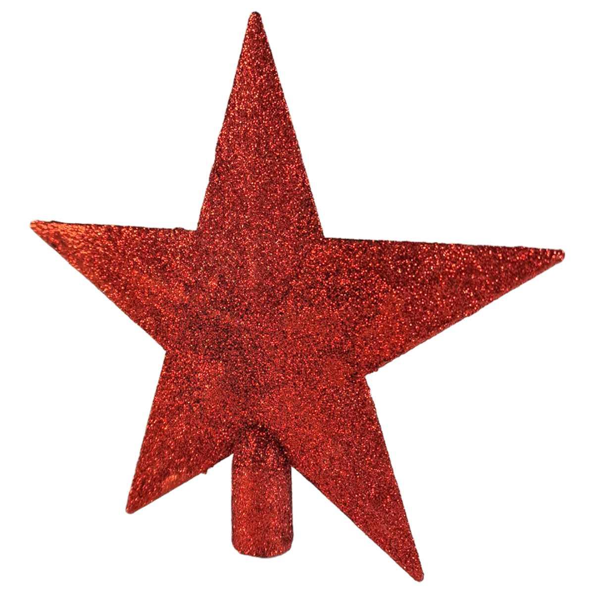 Puntale Albero Natale cm.20 Stella Rossa Glitter |Cometa Collections