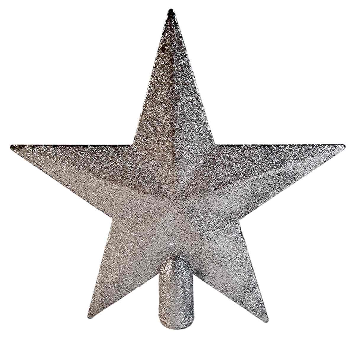 Puntale Albero Natale cm.20 Stella Argento Glitter |Cometa Collections