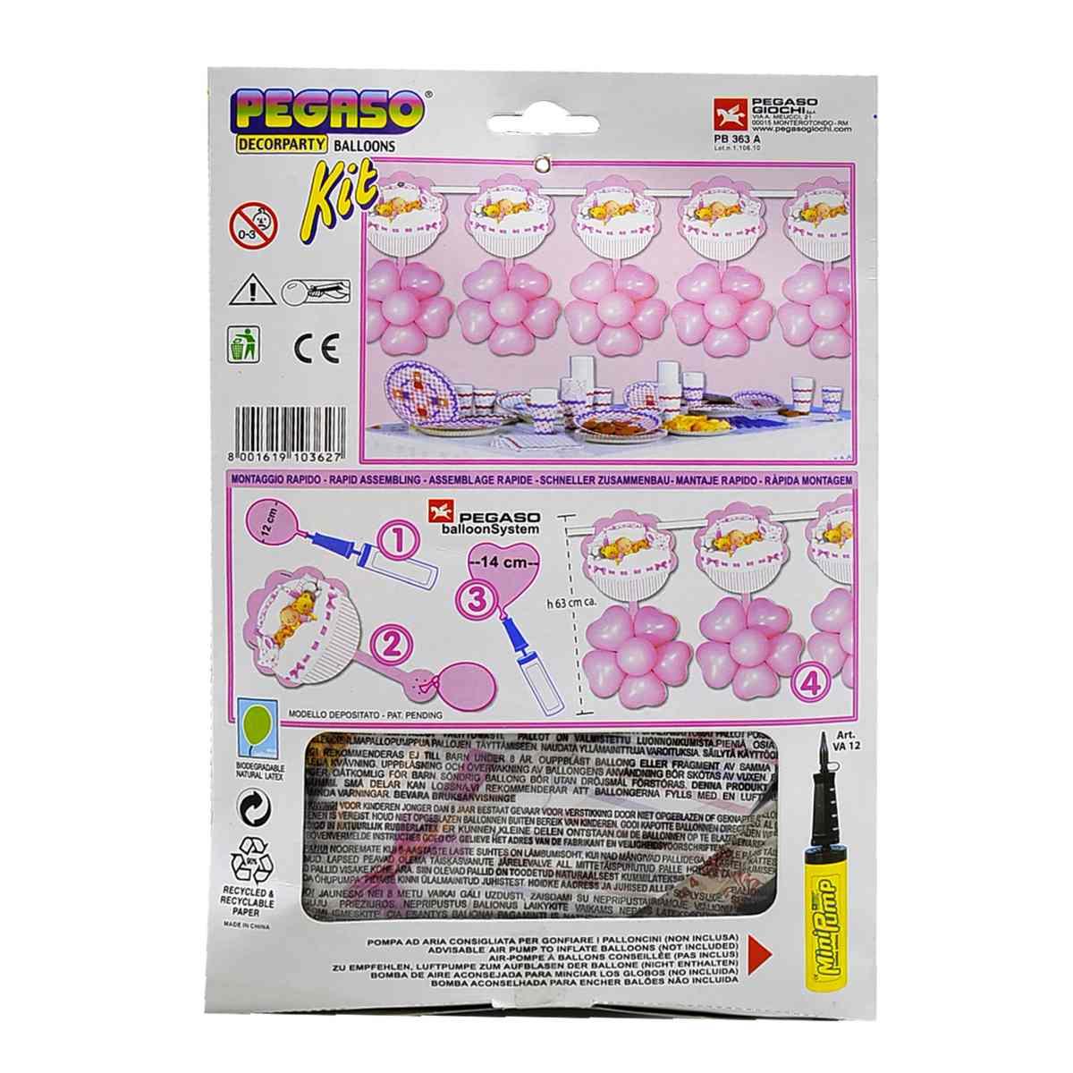 Festone Party Rosa Con Palloncini Mt.2,3 |M2 Store