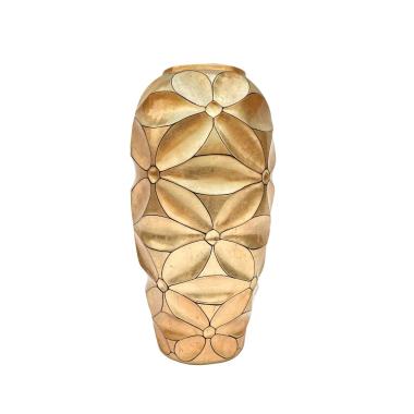 Vaso Ceramica Fiore Oro Metallic cm.Ø26xh47 | Ambienti Glamour
