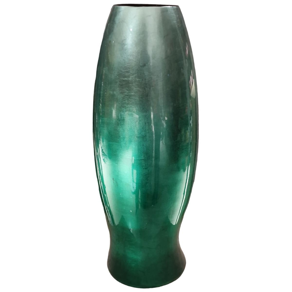 Vaso Ceramica Sculture Verde cm.Ø19x51