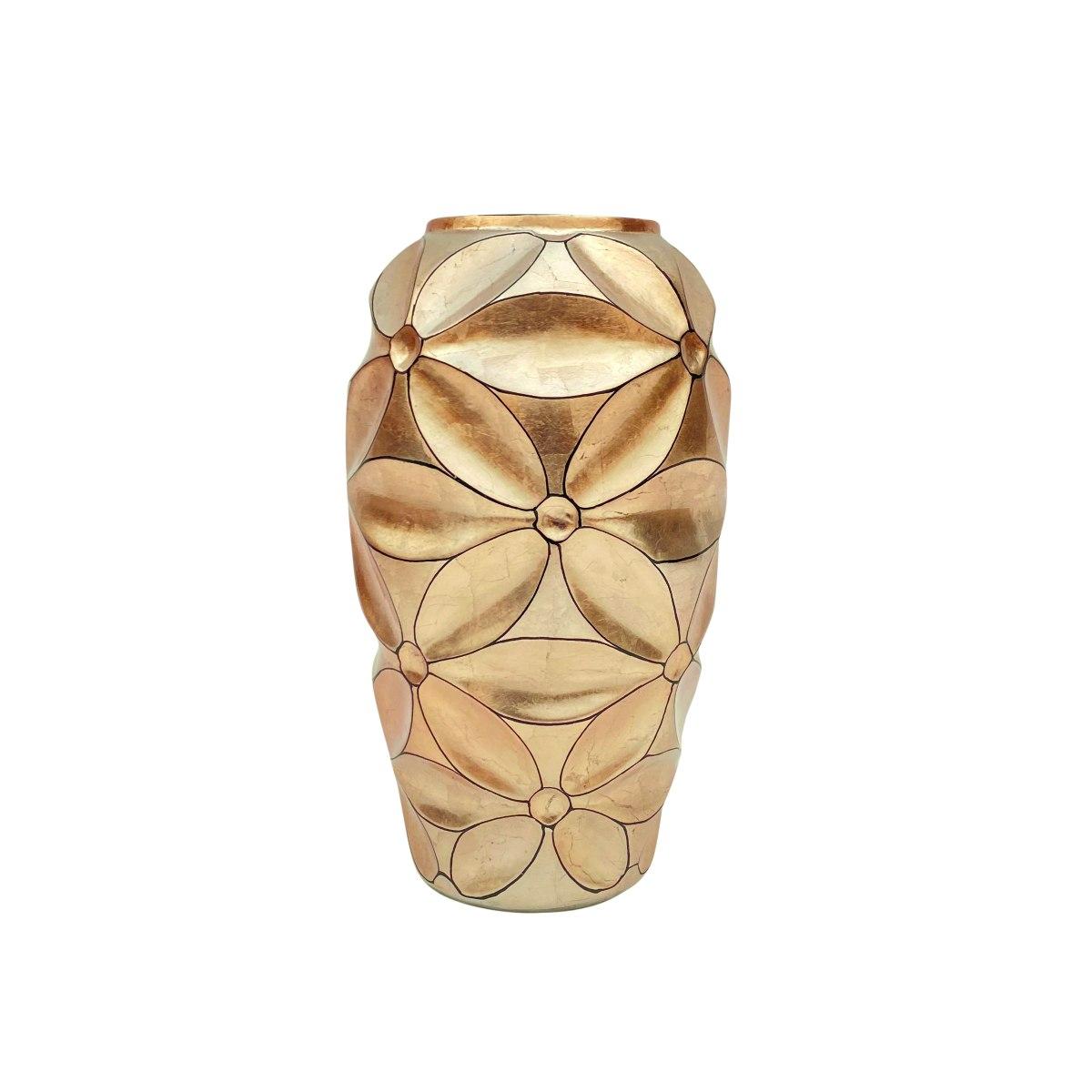 Vaso Ceramica Fiore Oro Metallic cm.Ø21x35 | Ambienti Glamour