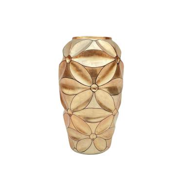 Vaso Ceramica Fiore Oro Metallic cm.Ø21x35 | Ambienti Glamour