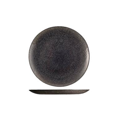 Piatto Tavola Vetro Piano Charme Nero con Glitter cm.Ø32 |H&H