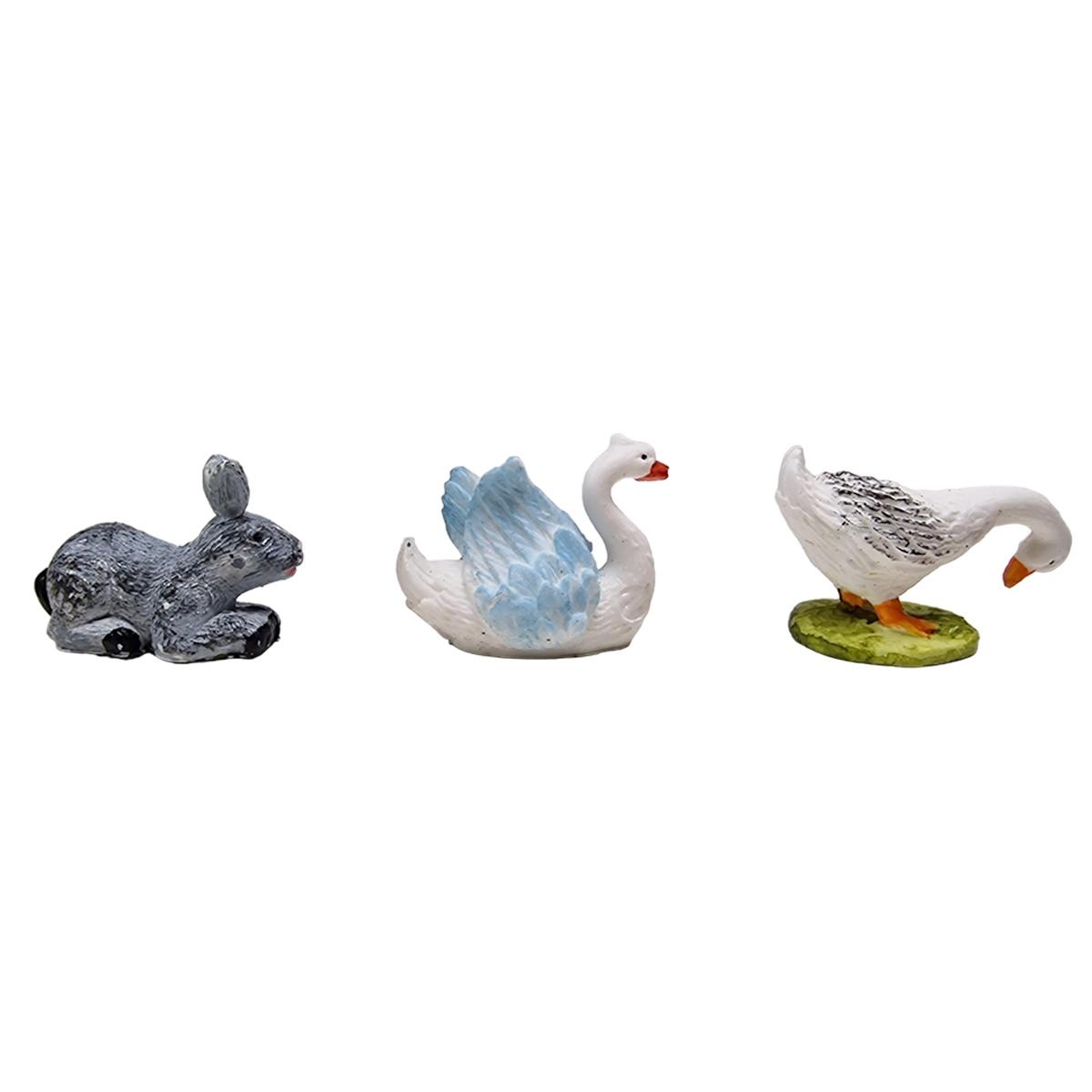 Animali Fattoria Gallo Cigno Papaere Gallina da cm.3 a 5 Set pz.6 | Euromarchi
