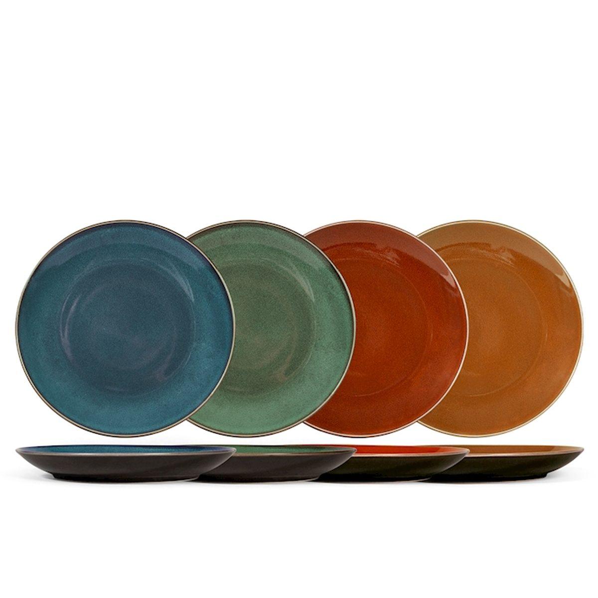 Piatto Tavola Porcellana Marrakesh Piano Verde cm.Ø26 | H&H