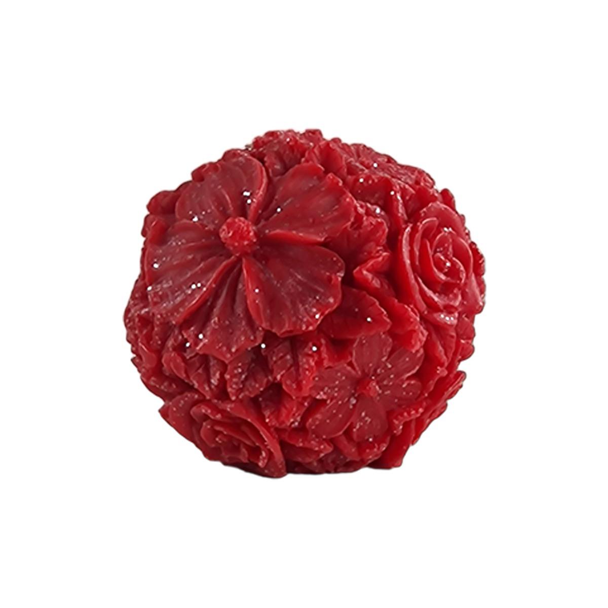 Candela Fiorita Profumata Rossa cm.Ø10 |Cereria Parma