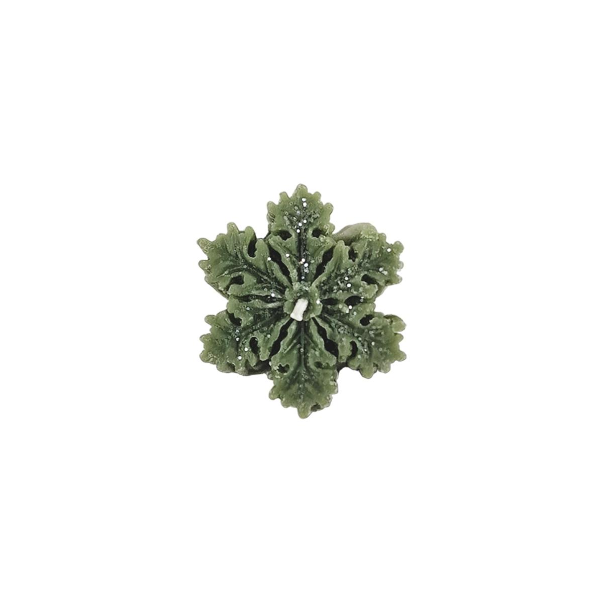 Candela Natale Profumata Fiocco Neve Verde cm.6/7xh2 4 Modelli |Cereria Parma
