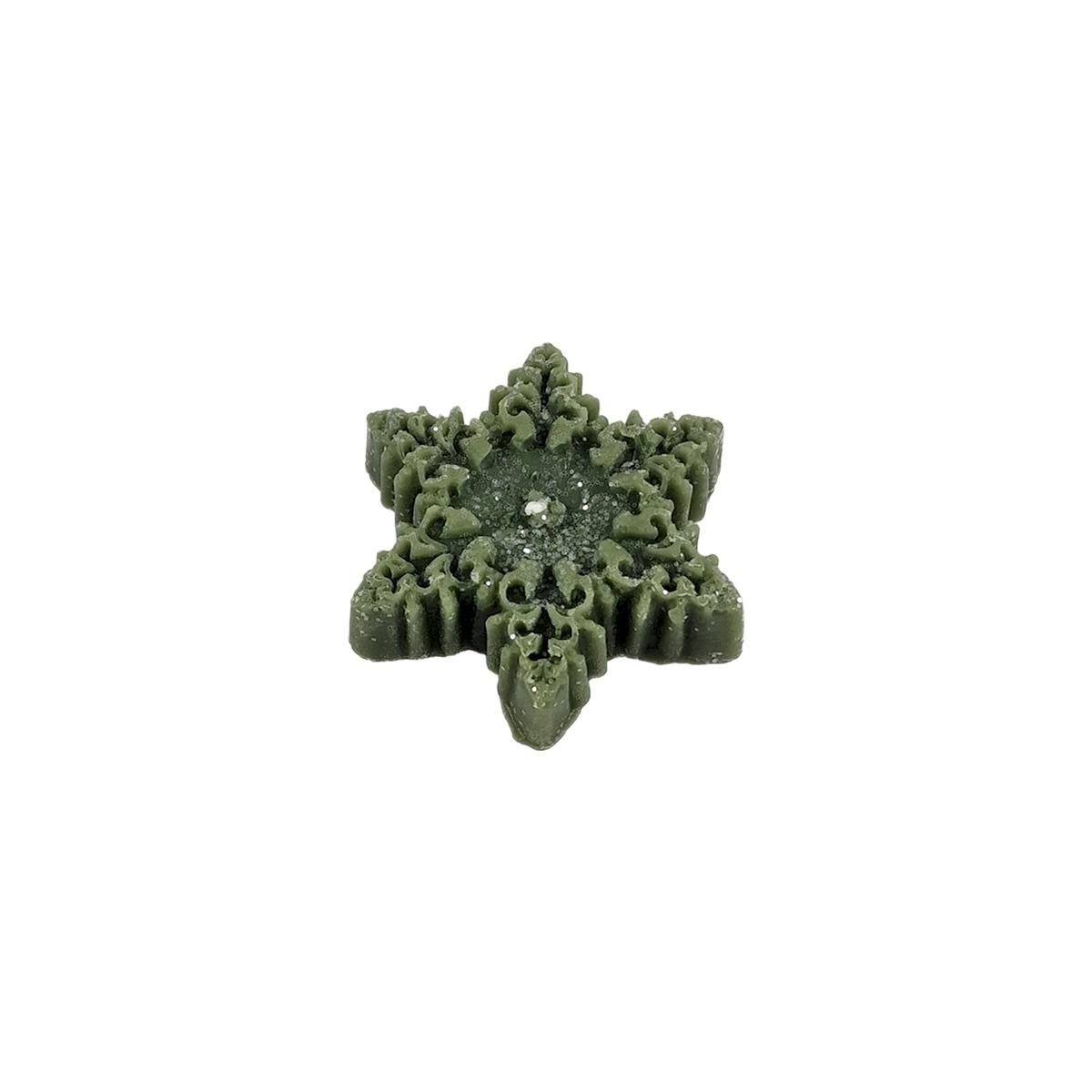 Candela Natale Profumata Fiocco Neve Verde cm.6/7xh2 4 Modelli |Cereria Parma